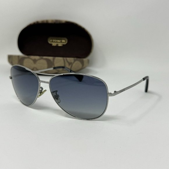 Coach Aviator Sunglasses HC7028 (L915) Jaclyn 9138/17 59 [] 13 135 Silver main image 12